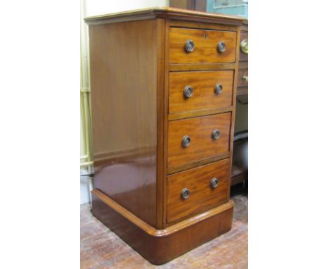 A mahogany tower of four drawers with brass ring handles, 44cm wide