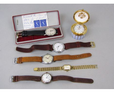 A collection of vintage watches to include Miranda 17 jewel incablok watch, further Timex watch, boxed felca, lug head watch,