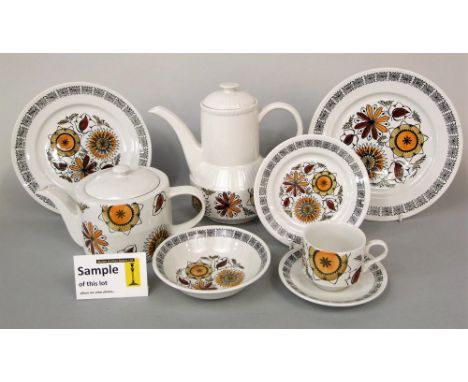 An extensive collection of Broadhurst Calypso pattern wares designed by Kathie Winkle including 90+ plates and bowls of vario