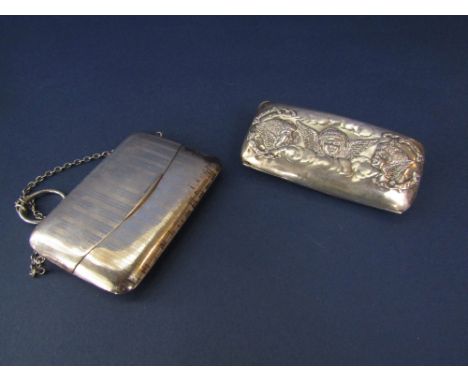 Edwardian silver engine turned purse, with hinged lid enclosing a gilt interior, maker D &amp; F, Birmingham 1910, 3.5oz appr