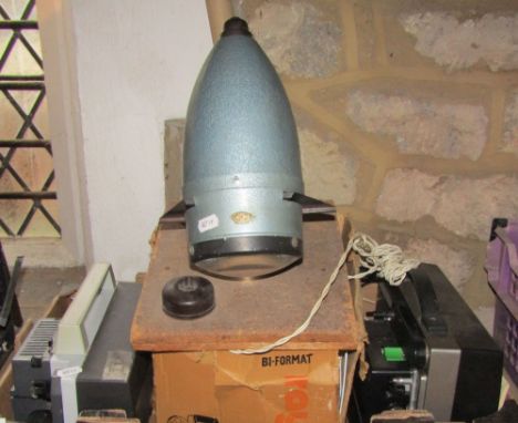 A vintage photographic enlarger, a Fujiscascope model M36, a Eumig multi gauge silent projector mark 502D, a Prinz Compere 8 