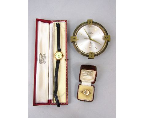 Vintage Winegirtens 9ct ladies watch, with incablok movement and subsidiary second dial with period leather strap; together w
