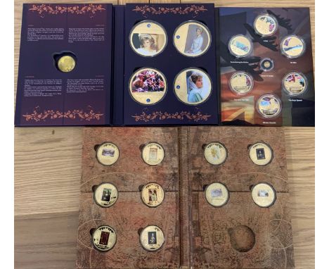 A limited edition proof set of gold plated "Diana: Portrait of a princess" 4 coin set, "Leonardo da Vinci" 10 coin set, "Reme