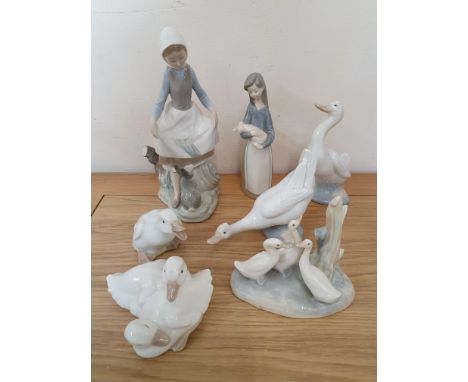 LLadro; girl with a rabbit, D-20-N, girl with a piglet and 5 Nao goose groups (7).