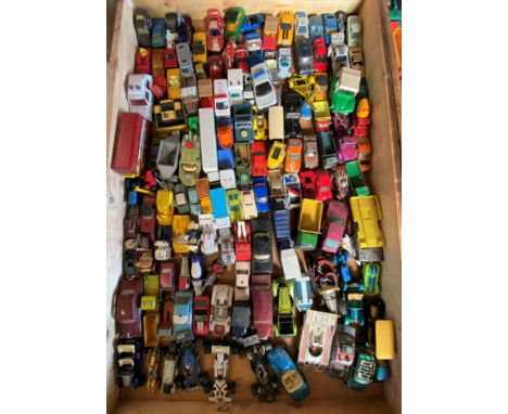 A quantity of playworn die-cast models including Matchbox, Corgi and Solido