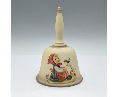 4th annual hand painted bell that depicts a girl and a bird singing together. Goebel TMK6. Issued: 1981Dimensions: 4.25"L x 2