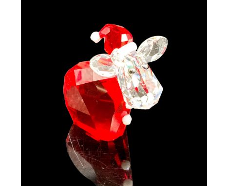 This retired limited edition Santa Mo figurine is sparkling in Light Siam crystal with White Alabaster and clear crystal deta