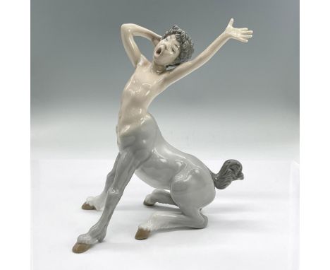 Glazed porcelain figure of a young male centaur yawning and stretching. Lladro backstamp. Artist: Fulgencio GarciaIssued: 196