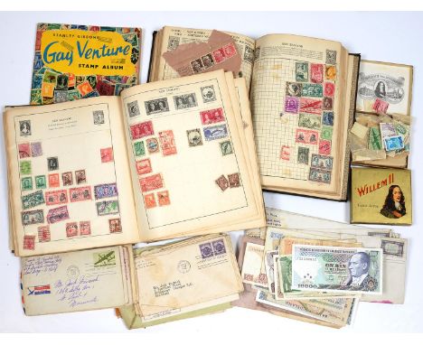 POSTAGE STAMPS. A VINTAGE ORIGINAL GB AND WORLD COLLECTION ON LEAVES IN S G STRAND ALBUM, 19TH C - GVI, VARIOUS OTHER STAMPS,