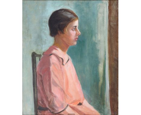 ETHEL MAY OWEN, PORTRAIT OF ANNIE, SIGNED AND DATED 1925, OIL ON CANVAS, 60 X 50CM 