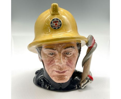 Style Two, axe and fire hose handle. Yellow helmet; dark blue jacket. Royal Doulton backstamp. Artist: Stanley J. TaylorIssue