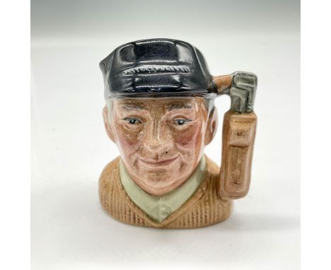 Style One, golf bag and clubs handle. Variation One, blue cap; brown sweater; tan shirt; light brown golf bag. Royal Doulton 