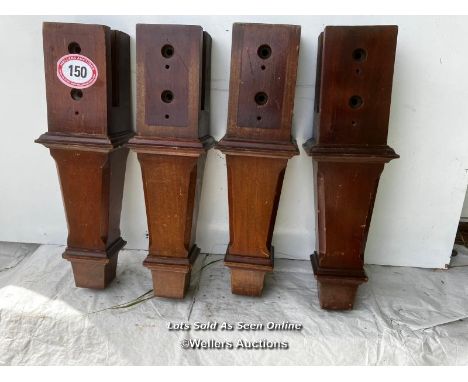X4 THURSTON EX-SNOOKER INTERNAL LEGS IN MAHOGANY (TAPERING SQUARE SLOTTED) CIRCA 1930. SIZE 74CM X 20CM X 20CM / ITEM LOCATIO