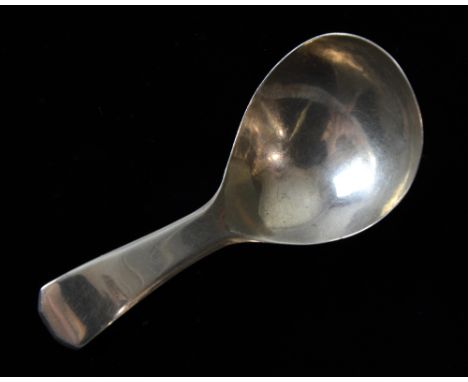 George III silver caddy spoon by J.S, London 1801 and another leaf form caddy spoon,