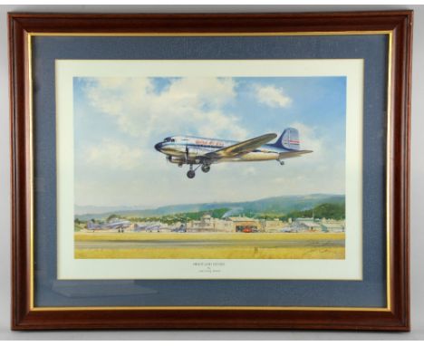 John Young 'Hartland Express' a signed in pencil coloured print limited edition 71/60 35cm x 15cm, Poster after a painting by