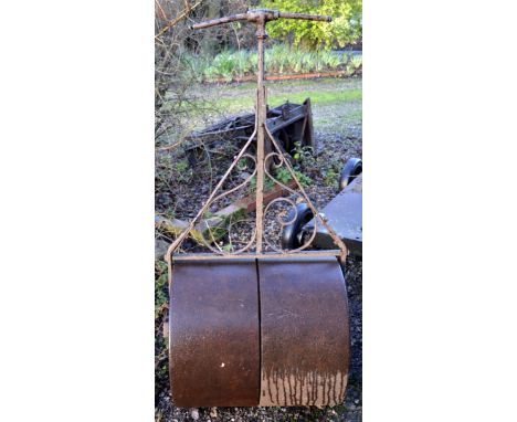 Cast metal framed garden roller