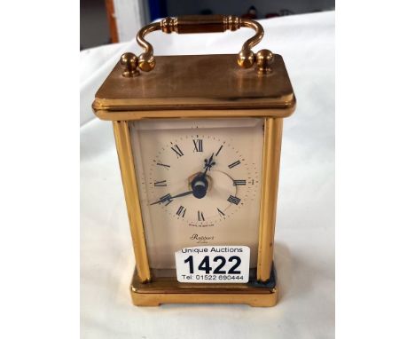 A Rapport brass mantle clock, battery operated 