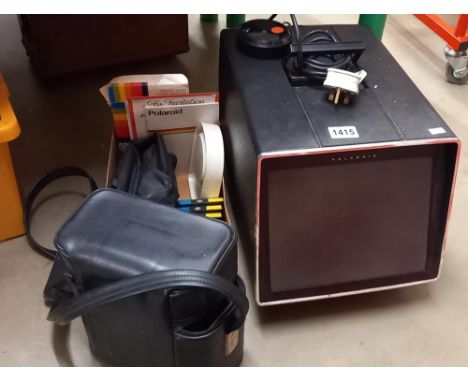 A Polaroid 'Polarvision' cine cassette player/viewer &amp; cased camera plus some cassettes &amp; a cover COLLECT ONLY 