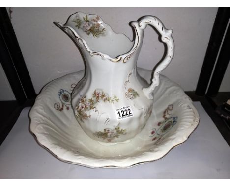 A Victorian jug and a basin, COLLECT ONLY 