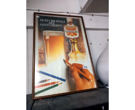A breweriana framed Castle Eden Ale advertising print COLLECT ONLY 