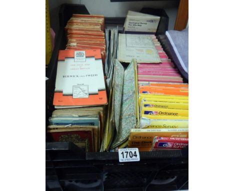 A large lot of 1960's Ordnance Survey maps. camping Gaz Comazo Pi gas heater 