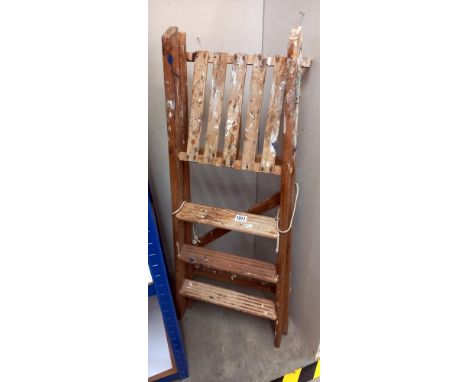 A vintage wooden step ladder COLLECT ONLY 