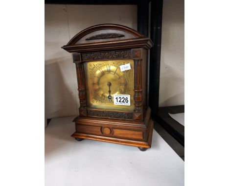 An Edwardian mantle clock with brass face a/f COLLECT ONLY 