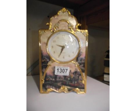 A lamplight lane porcelain clock by Thomas Kinkade limited edition no 5782 COLLECT ONLY 