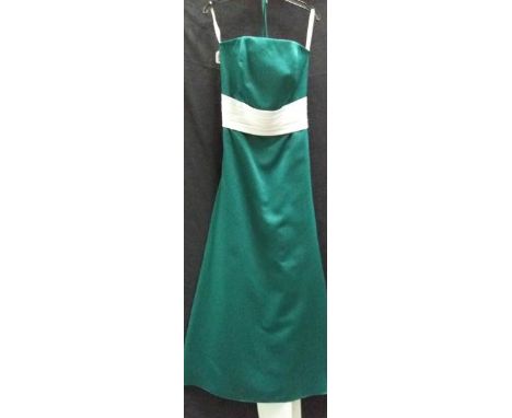 A Hunter/Sage evening gown with pleated sash, size 18