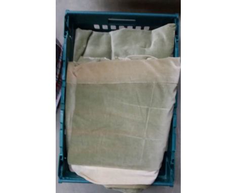 4 pairs of matching green velvet curtains (2 pairs approx. 9'6" wide by 11' drop and 2 pairs approx. 6'7" wide and 11' drop)