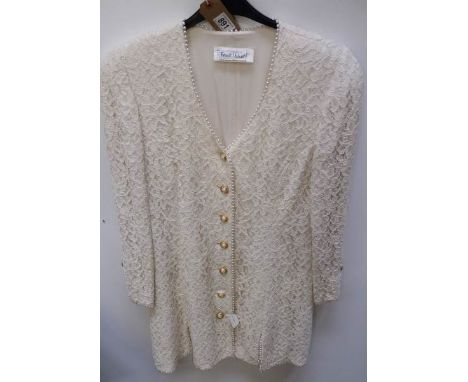 A Frank Usher evening tunic with faux pearl edging