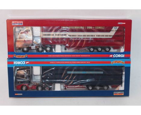 A Corgi Hauliers of Renown 1/50 scale livestock transporter diecast group, two boxed as issued examples to include Ref. No. C