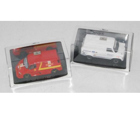 A Spark Models 1/43 scale Super van, race van group, two boxed as issued examples to include Ref. Nos. S0290 and S0281, both 