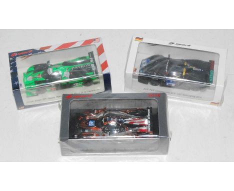 A Spark Models Le Mans, Daytona and Nurburgring, 1/43 scale high speed racing model group, three boxed as issued examples to 