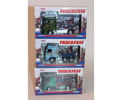 A Corgi Toys Truckfest 1/50 scale road transport diecast group, three boxed as issued examples, to include Ref. No. CC13223, 