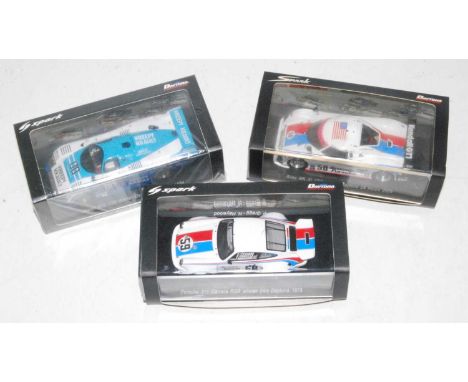 A Spark Models Daytona Prototype 1/43 scale resin race car group, three boxed as issued examples to include Ref. Nos. 43DA09,