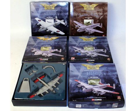 Nine various boxed Corgi Aviation Archive 1/144 scale military aircraft diecast, mixed series and examples to include Ref. No