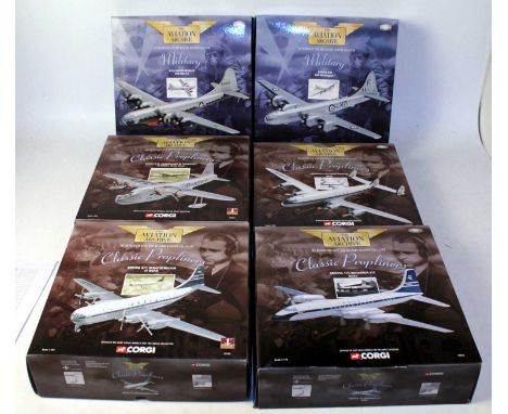 Six various boxed Corgi Aviation Archive 1/144 scale diecast aircraft, all appear as issued to include Ref. Nos. 48602, 48105