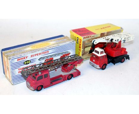 A Dinky Toys boxed emergency services and commercial vehicle group, to include a No. 956 fire engine turntable fire escape, t