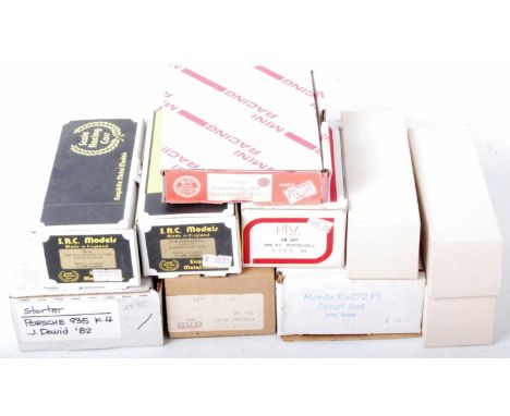 One box containing ten various boxed 1/43 scale white metal and resin classic car kits and bodies, some examples appear incom