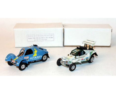 A Jemmpy 1/43 scale resin and white metal kit built racing buggy group to include No. 086 Cotel 1989 race buggy finished in g