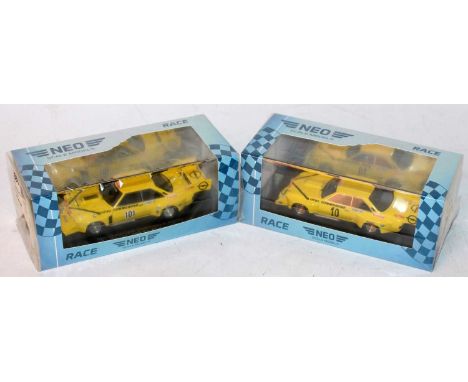 A Neo Scale models race series boxed resin race car group, to include Ref. Nos. NEO46121, and NEO46120, both in original unop