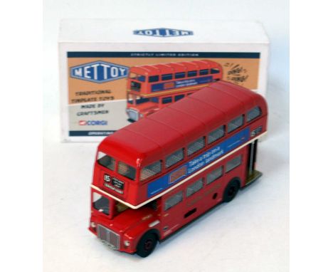 A Corgi Toys Mettoy re-issue clockwork limited edition London Transport bus fitted with clockwork mechanism and housed in the