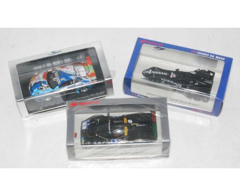 A Spark Models 1/43 scale high speed racing car group, three boxed as issued examples to include Ref. Nos. S1904, SG110, and 