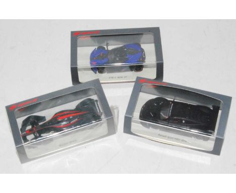 A Spark Models 1/43 scale high speed racing car group, three boxed examples to include Ref. Nos. S3848, S4999, and S5663, all