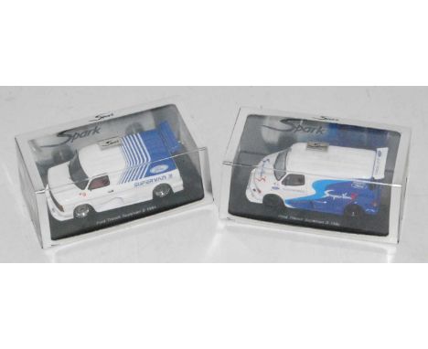 A Spark Models 1/43 scale Ford Transit Super Van group, two boxed as issued examples to include Ref. Nos. S0282, S0283, both 