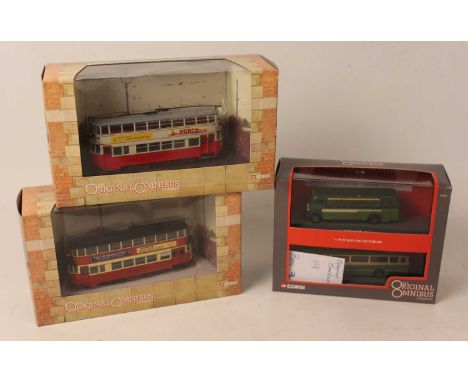 19 various boxed Corgi original Omnibus public transport and tram related diecast group, mixed examples to include a South Do
