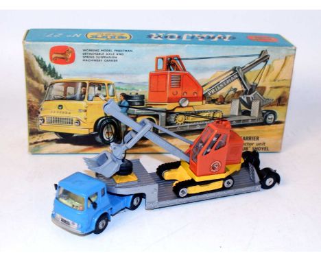 A Corgi Toys gift set No. 27 machinery carrier comprising of Bedford tractor unit with Priestman Cub shovel on low loader, ho