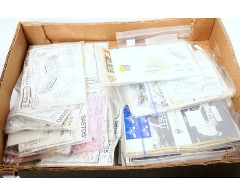 One tray containing a large quantity of various mixed 1/43 and 1/24 scale racing decals, white metal kits, spare parts and ac