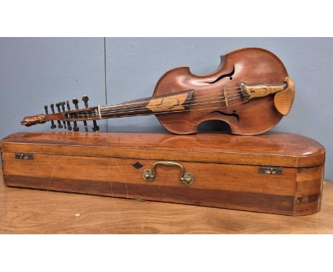 A rare early 20th century Viola d'amore labelled for George Saint-george (1841-1924) and dated 1913. Contained in the origina